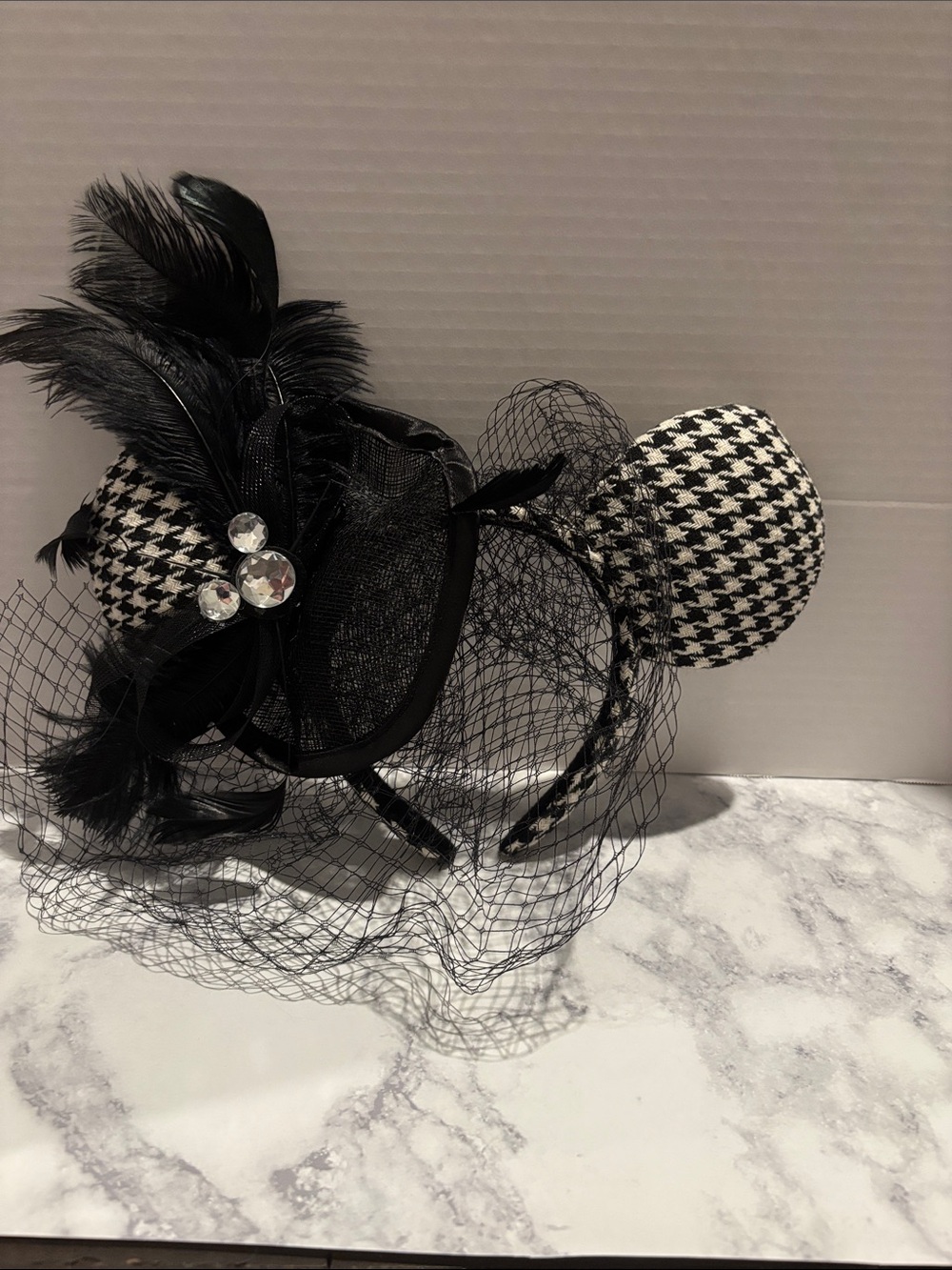 Disney Authentic Mickey Ears Halloween Houndstooth